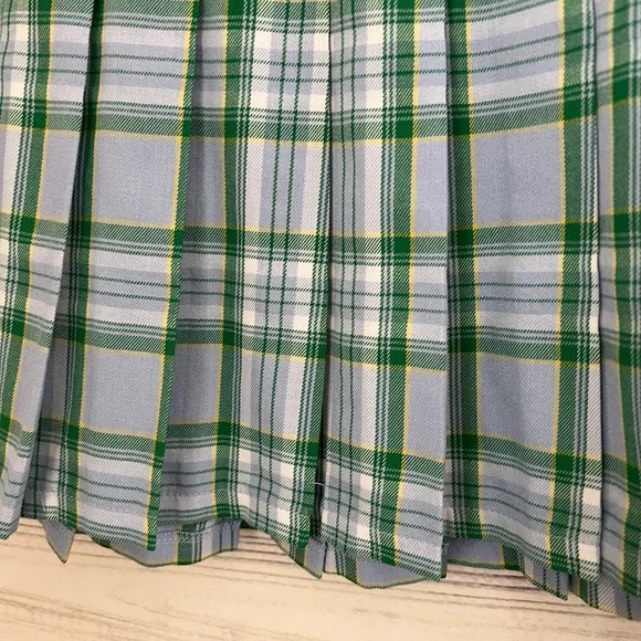 NWT Aerie American Eagle Blue & Green Plaid Y2K Inspired Pleated Mini Skirt - Picture 11 of 13